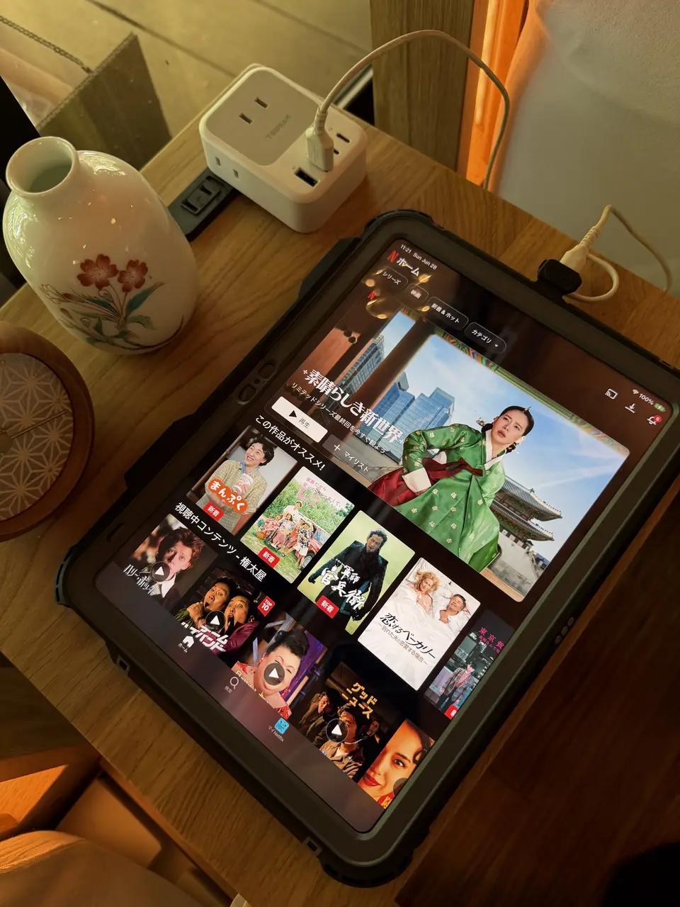 客室に備わるタブレット端末